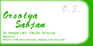 orsolya sabjan business card